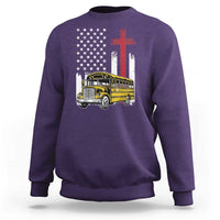 Bus Driver Patriotic Christian USA Flag Sweatshirt School Bus Driver