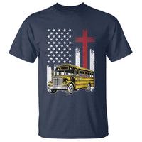 Bus Driver Patriotic Christian USA Flag T Shirt School Bus Driver