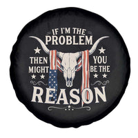 Cow Bull Skull American Flag Vintage Western Spare Tire Cover - Wonder Print Shop