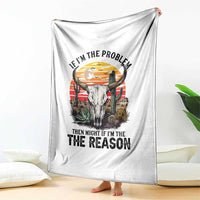 Cow Bull Skull Throw Blanket If Problem Vintage Then You Might Be Reason - Wonder Print Shop
