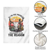 Cow Bull Skull Garden Flag If Problem Vintage Then You Might Be Reason - Wonder Print Shop