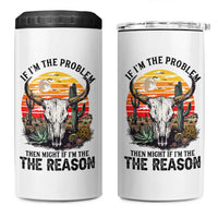 Cow Bull Skull 4 in 1 Can Cooler Tumbler If Problem Vintage Then You Might Be Reason