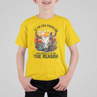 Cow Bull Skull T Shirt For Kid If Problem Vintage Then You Might Be Reason - Wonder Print Shop