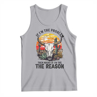 Cow Bull Skull Tank Top If Problem Vintage Then You Might Be Reason - Wonder Print Shop