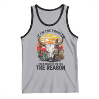 Cow Bull Skull Tank Top If Problem Vintage Then You Might Be Reason - Wonder Print Shop