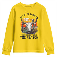 Cow Bull Skull Youth Sweatshirt If Problem Vintage Then You Might Be Reason - Wonder Print Shop