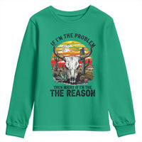 Cow Bull Skull Youth Sweatshirt If Problem Vintage Then You Might Be Reason - Wonder Print Shop