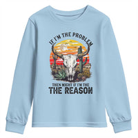 Cow Bull Skull Youth Sweatshirt If Problem Vintage Then You Might Be Reason - Wonder Print Shop
