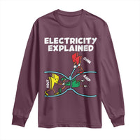 Funny Electricity Long Sleeve Shirt Ohm's Law Electricity Explained - Wonder Print Shop