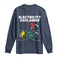 Funny Electricity Long Sleeve Shirt Ohm's Law Electricity Explained - Wonder Print Shop