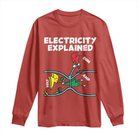 Funny Electricity Long Sleeve Shirt Ohm's Law Electricity Explained - Wonder Print Shop