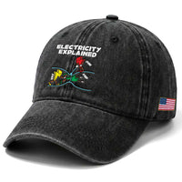 Funny Electricity Washed Cotton Baseball Cap Ohm's Law Electricity Explained
