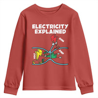 Funny Electricity Youth Sweatshirt Ohm's Law Electricity Explained - Wonder Print Shop