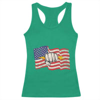 Electrician American Flag Racerback Tank Top Patriotic Electrical Worker - Wonder Print Shop