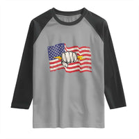 Electrician American Flag Raglan Shirt Patriotic Electrical Worker - Wonder Print Shop