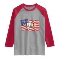 Electrician American Flag Raglan Shirt Patriotic Electrical Worker - Wonder Print Shop