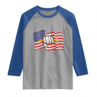 Electrician American Flag Raglan Shirt Patriotic Electrical Worker - Wonder Print Shop