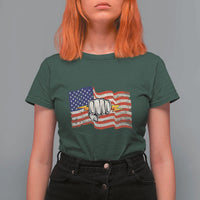 Electrician American Flag T Shirt For Women Patriotic Electrical Worker - Wonder Print Shop