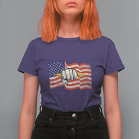 Electrician American Flag T Shirt For Women Patriotic Electrical Worker - Wonder Print Shop