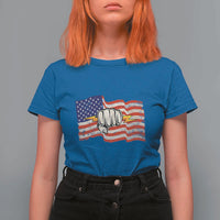 Electrician American Flag T Shirt For Women Patriotic Electrical Worker - Wonder Print Shop
