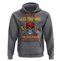 Funny Electrician Skull Hoodie Electrical Engineer Electricity Lineman - Wonder Print Shop