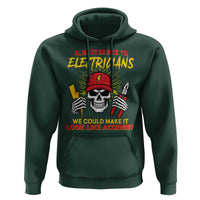 Funny Electrician Skull Hoodie Electrical Engineer Electricity Lineman - Wonder Print Shop