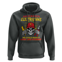 Funny Electrician Skull Hoodie Electrical Engineer Electricity Lineman - Wonder Print Shop