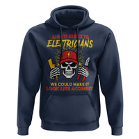 Funny Electrician Skull Hoodie Electrical Engineer Electricity Lineman - Wonder Print Shop