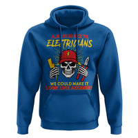 Funny Electrician Skull Hoodie Electrical Engineer Electricity Lineman - Wonder Print Shop