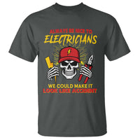 Funny Electrician Skull T Shirt Electrical Engineer Electricity Lineman - Wonder Print Shop