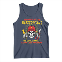 Funny Electrician Skull Tank Top Electrical Engineer Electricity Lineman - Wonder Print Shop