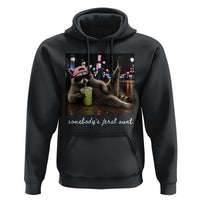 Somebody's Feral Aunt Hoodie Raccoon Drinking Iced Matcha Latte Sarcastic Animal Humor
