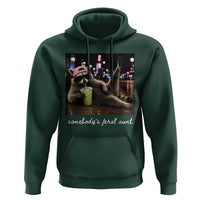 Somebody's Feral Aunt Hoodie Raccoon Drinking Iced Matcha Latte Sarcastic Animal Humor