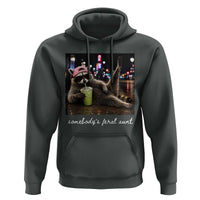 Somebody's Feral Aunt Hoodie Raccoon Drinking Iced Matcha Latte Sarcastic Animal Humor