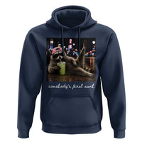 Somebody's Feral Aunt Hoodie Raccoon Drinking Iced Matcha Latte Sarcastic Animal Humor