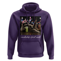 Somebody's Feral Aunt Hoodie Raccoon Drinking Iced Matcha Latte Sarcastic Animal Humor
