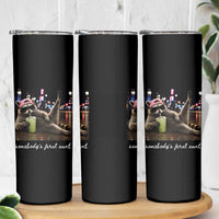 Somebody's Feral Aunt Skinny Tumbler Raccoon Drinking Iced Matcha Latte Sarcastic Animal Humor