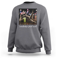 Somebody's Feral Aunt Sweatshirt Raccoon Drinking Iced Matcha Latte Sarcastic Animal Humor
