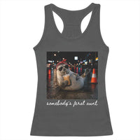 Somebody's Feral Aunt Racerback Tank Top Funny Neil The Seal Meme