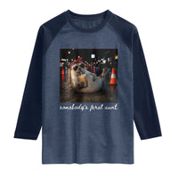 Somebody's Feral Aunt Raglan Shirt Funny Neil The Seal Meme