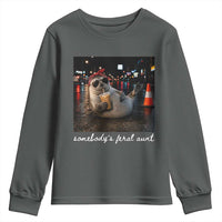 Somebody's Feral Aunt Youth Sweatshirt Funny Neil The Seal Meme