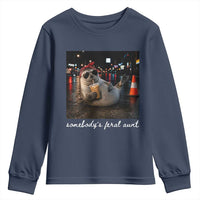 Somebody's Feral Aunt Youth Sweatshirt Funny Neil The Seal Meme