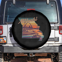Retro Gateway Arch St Louis Missouri Map Outline Spare Tire Cover