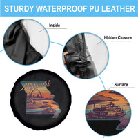 Retro Gateway Arch St Louis Missouri Map Outline Spare Tire Cover
