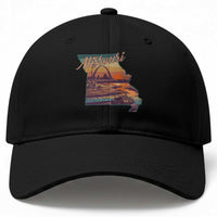 Retro Gateway Arch St Louis Missouri Map Outline Baseball Cap