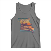 Retro Gateway Arch St Louis Missouri Map Outline Tank Top