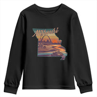 Retro Gateway Arch St Louis Missouri Map Outline Youth Sweatshirt