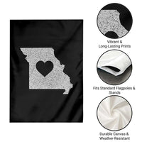 Missouri Home Distressed Missouri State Map with Heart Garden Flag