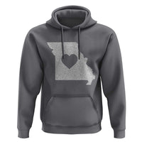 Missouri Home Distressed Missouri State Map with Heart Hoodie