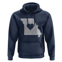Missouri Home Distressed Missouri State Map with Heart Hoodie